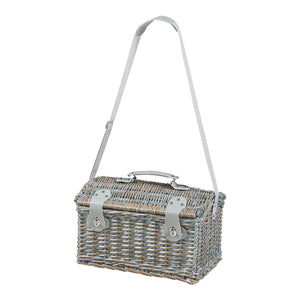 Picknickmand Folldal voor 2 personen incl. inhoud 40x28x25 cm grijs paars en beige casa.pro