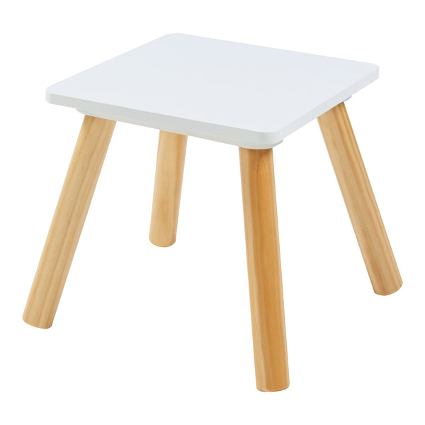 Kaptafel Ovanåker met krukje en spiegel voor kinderen naturel en wit [en.casa]