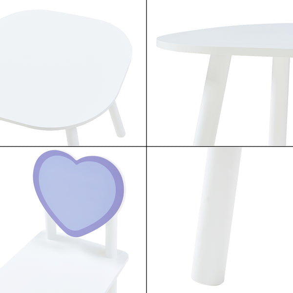 Ensemble de table et 2 chaises pour enfants Siljan blanc violet [en.casa]