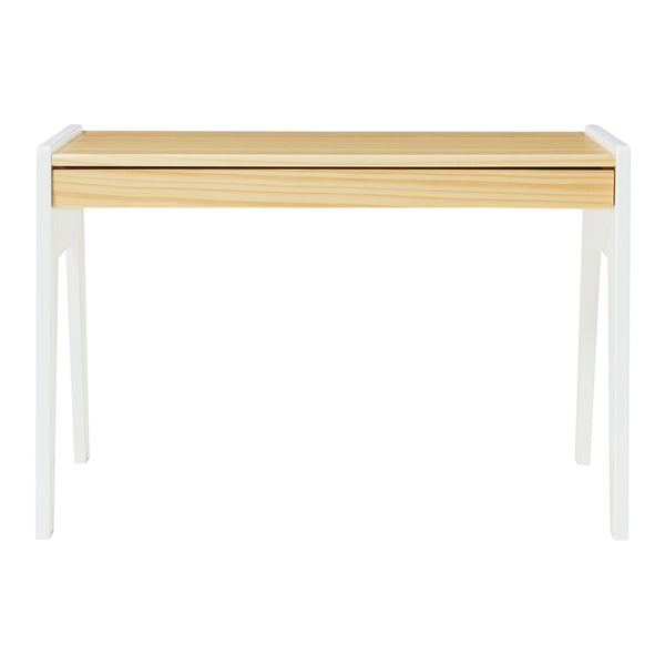 Kindertafel met kinderstoel Skinnskatteberg naturel en wit [en.casa]
