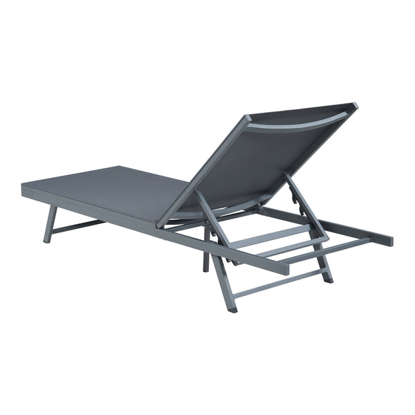 Set de 2 chaises longues Baragiano et d'une table d'appoint anthracite gris foncé casa.pro