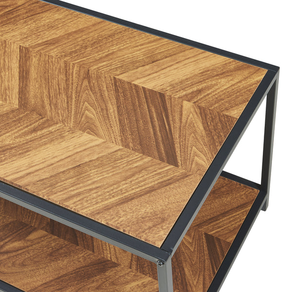 Ensemble de 2 tables basses gigognes Kurghore noir effet chêne foncé [en.casa]
