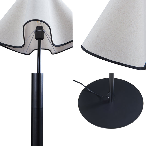  Lampadaire Ashton hauteur 153 cm noir / blanc lux.pro

