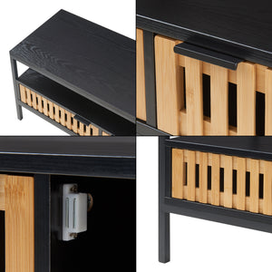 Table basse Luniehti 100 x 40 x 48 cm noir naturel [en.casa] 