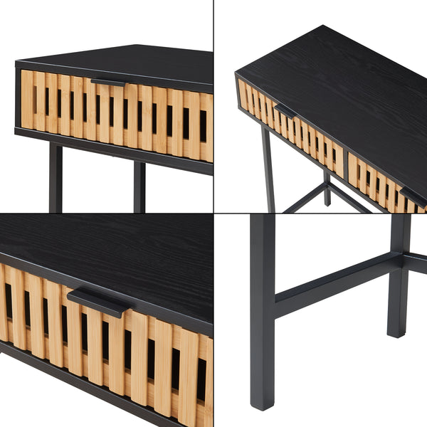 Table console Luniehti 100 x 40 x 75 cm noir naturel [en.casa]