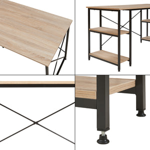 Bureau Klirurud L-vormig of recht bureau eikenkleurig en zwart [en.casa]