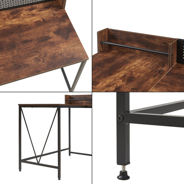 Bureau Frelvepirg 165 x 110 x 90 cm noir effet noyer [en.casa]