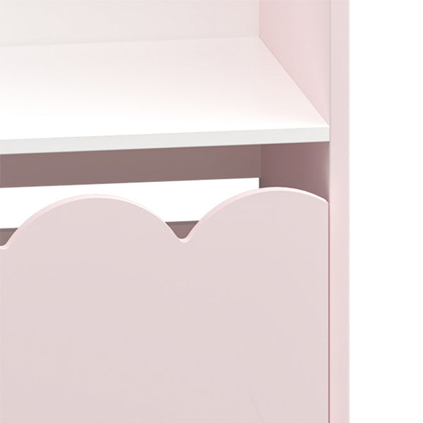 Kinderrek Vestnes in huisvorm 114x91x30 cm wit en roze [en.casa]