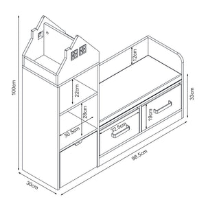 Kinderrek met zitbank Vipsali 100x99x30 cm [en.casa]