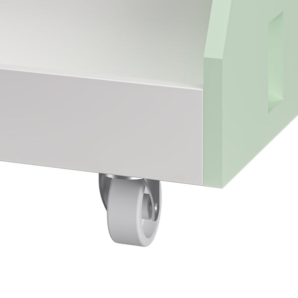 Kinderrek Vipsali mobiel huisvormig 50x33x34 cm mintgroen en wit [en.casa]