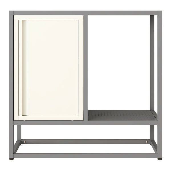 Buffet Burlöv acier 70 x 72 x 35 cm gris blanc [en.casa]