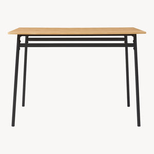 Eetkamerset Pollenev 5-delig eikenkleurig en zwart [en.casa]