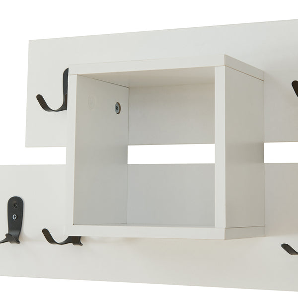 Wandkapstok Vänd 32x60x14 cm wit en zwart [en.casa]