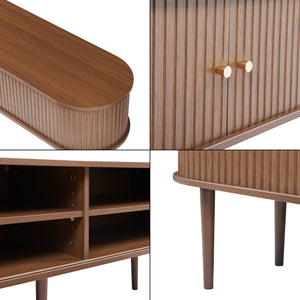 Meuble TV Mapia 166 x 40 x 55 cm effet noyer [en.casa]