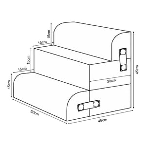 Escalier pour animaux Joelerhatra 45 x 50 x 45 cm bleu [en.casa]
