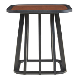 Table d'appoint Burgess 51 x 51 x 51 cm noir / effet noyer [en.casa] 