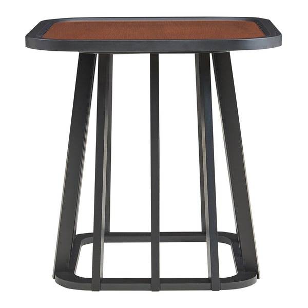 Table d'appoint Burgess 51 x 51 x 51 cm noir / effet noyer [en.casa] 