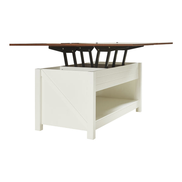 Table basse Kasama 110 x 55 x 54 cm effet noyer blanc [en.casa]