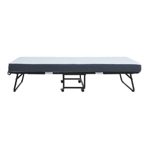 Opklapbed Borjavle 90x200 cm met traagschuim matras zwart grijs en wit [en.casa]