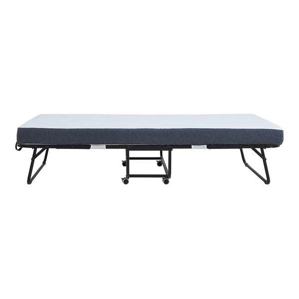 Opklapbed Borjavle 90x200 cm met traagschuim matras zwart grijs en wit [en.casa]