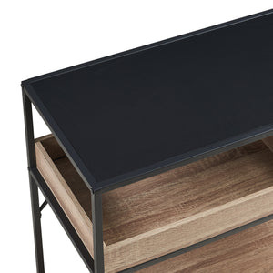Consoletafel Belana 110x40x80 cm zwart en eikenkleurig [en.casa]