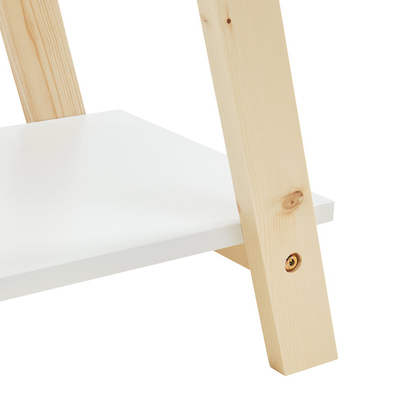 Kinderboekenkast Vanlilu 145x65x32 cm naturel en wit [en.casa]