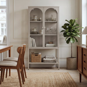 Vitrinekast Klippestad 160x80x35 cm camel [en.casa] 