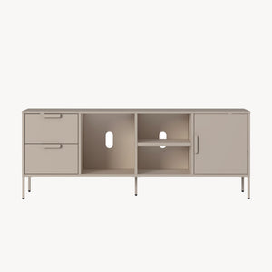 Meuble TV Kliri acier 150 x 35 x 58 cm camel [en.casa]
