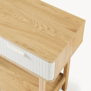 Table console Ferrersp 100 x 40 x 80 cm effet chêne / couleur sable [en.casa]