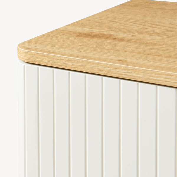 Commode Ferrersp 80x80x40 cm eikenkleurig havermout en naturel [en.casa]