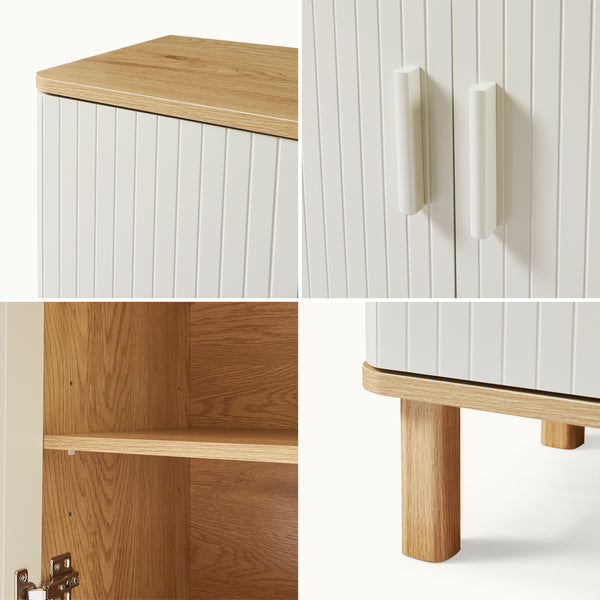 Wastafelonderkast Ferrersp 80x60x35 cm eikenkleurig havermout en naturel [en.casa]