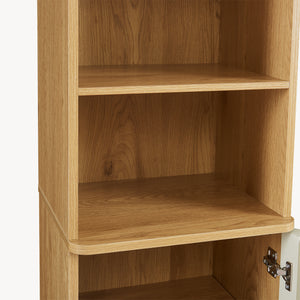 Armoire de salle de bains Ferrersp 160 x 42 x 35 cm effet chêne / couleur sable [en.casa] 