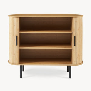 Schoenenkast Tvedestrand dressoir 100x40x80 cm naturel en zwart [en.casa]