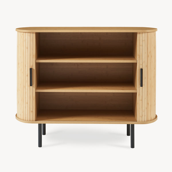 Schoenenkast Tvedestrand dressoir 100x40x80 cm naturel en zwart [en.casa]