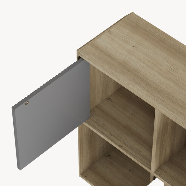 Buffet Trömi 75 x 120 x 30 cm effet chêne gris [en.casa]
