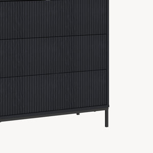 Commode Nykapin 80 x 80 x 40 cm noir [en.casa]