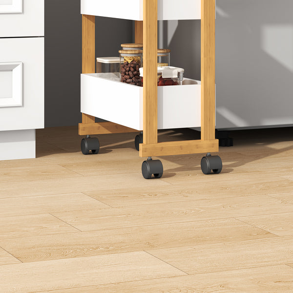 Chariot à roulettes Varulta 80 x 41 x 20 cm naturel blanc [en.casa]