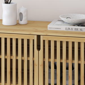 Armoire à chaussures Sirgerg 91 x 72 x 35 cm bambou naturel [en.casa]