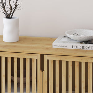 Commode Sirgerg bamboe 77x72x33 cm naturel [en.casa]