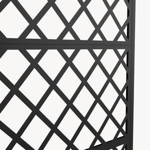 Cloison de séparation avec bac à fleurs Malja acier galvanisé 190 x 82 x 38 cm noir [casa.pro]