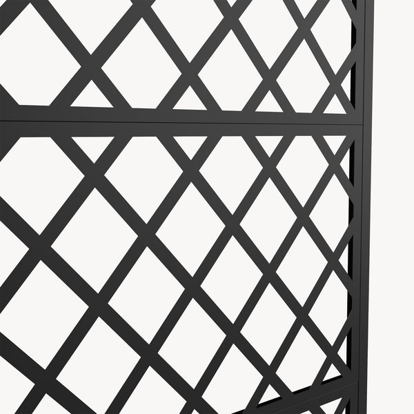 Cloison de séparation avec bac à fleurs Malja acier galvanisé 190 x 82 x 38 cm noir [casa.pro]