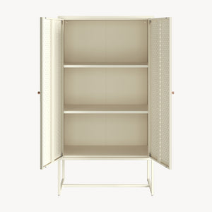 Armoire multifonctionnelle Viitasaari 150 x 80 x 40 cm acier blanc crème [en.casa]