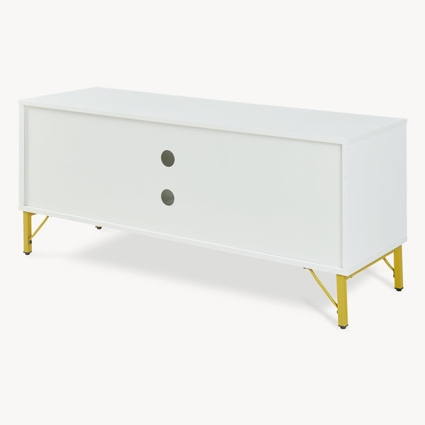 Tv-meubel Reyri 120x39x52 cm wit en goudkleurig [en.casa]