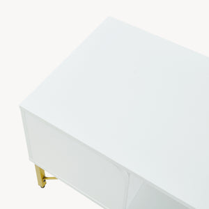 Salontafel Reyri 80x45x42 cm wit en goudkleurig [en.casa]