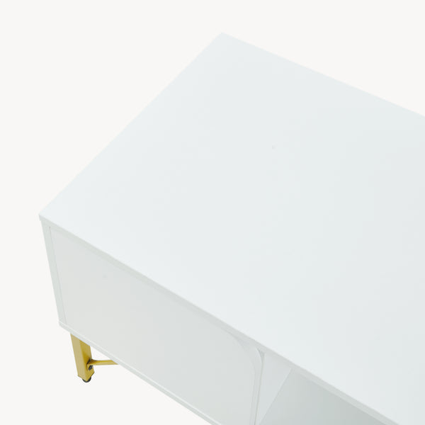 Salontafel Reyri 80x45x42 cm wit en goudkleurig [en.casa]