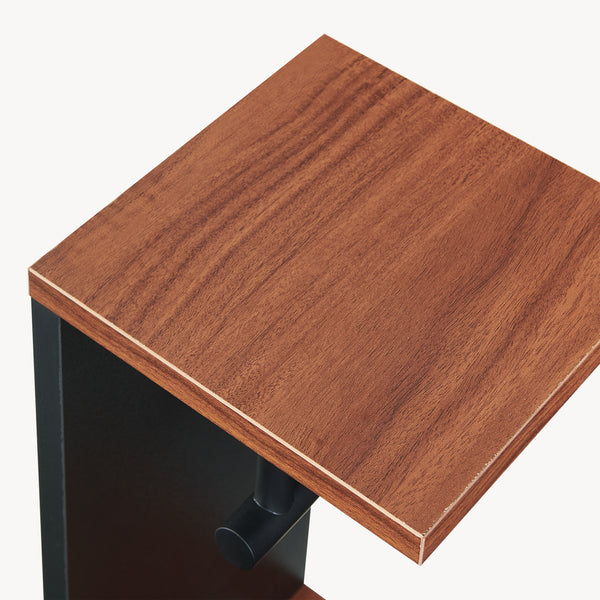 Toiletpapierhouder Trond 76x18x18 cm Zwart/Walnootlook [en.casa]