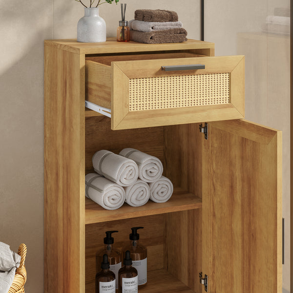 Badkamerkast Marhasa 92x40x30 cm Eikenlook/Zwart [en.casa]