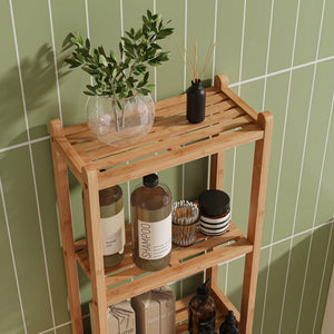 Badrek Anun 128x30x30 cm Bamboe Naturel [en.casa]