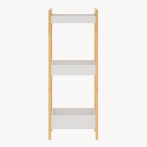 Badrek Anun met 3 niveaus 75x28x20 cm bamboe natuur/wit [en.casa]