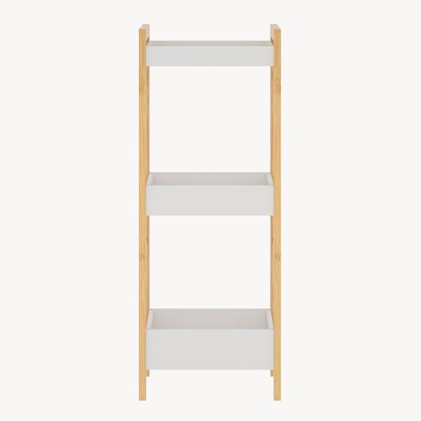 Badrek Anun met 3 niveaus 75x28x20 cm bamboe natuur/wit [en.casa]